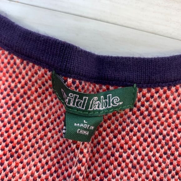 Wild Fable Short Bolo Style Knit Stripe Cropped Cardigan Sweater Womens Size L - Picture 6 of 7